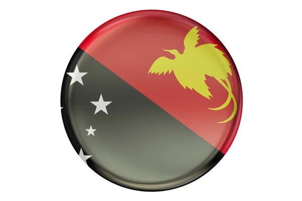 Distintivo com bandeira de Papua Nova Guiné, renderização 3D — Fotografia de Stock