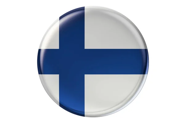 Badge met vlag van Finland, 3D-rendering — Stockfoto