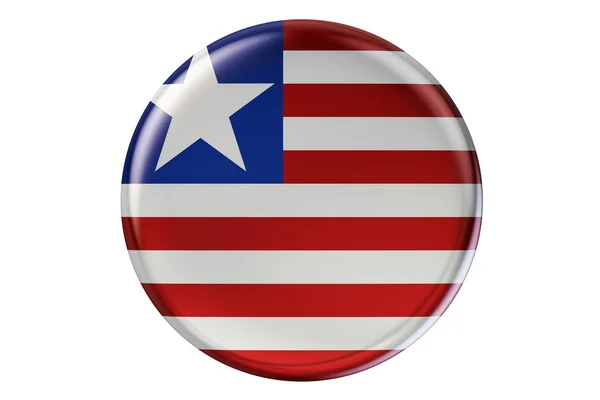 Distintivo com bandeira da Libéria, renderização 3D — Fotografia de Stock