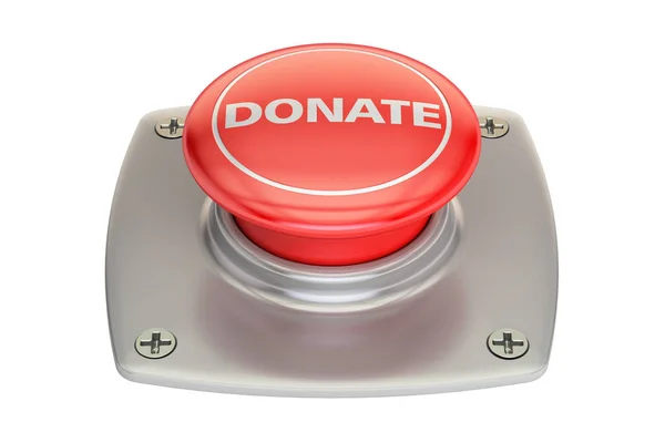 Donate red button, 3D rendering — Stock Photo, Image