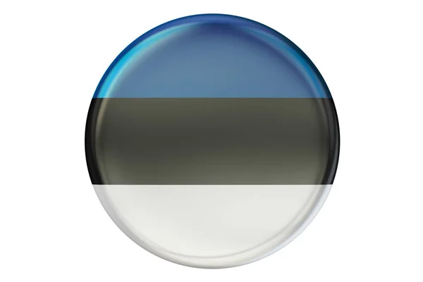 Jelvény Észtország zászlajával, 3d renderelés — Stock Fotó