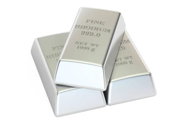 Rhodium ingots, 3D-rendering — Stockfoto