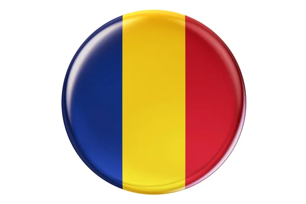 Badge med flagga av Rumänien, 3d-rendering — Stockfoto