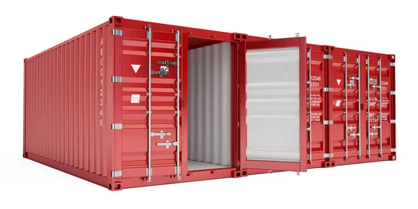 Red cargo containers, 3D rendering — Stock Photo, Image