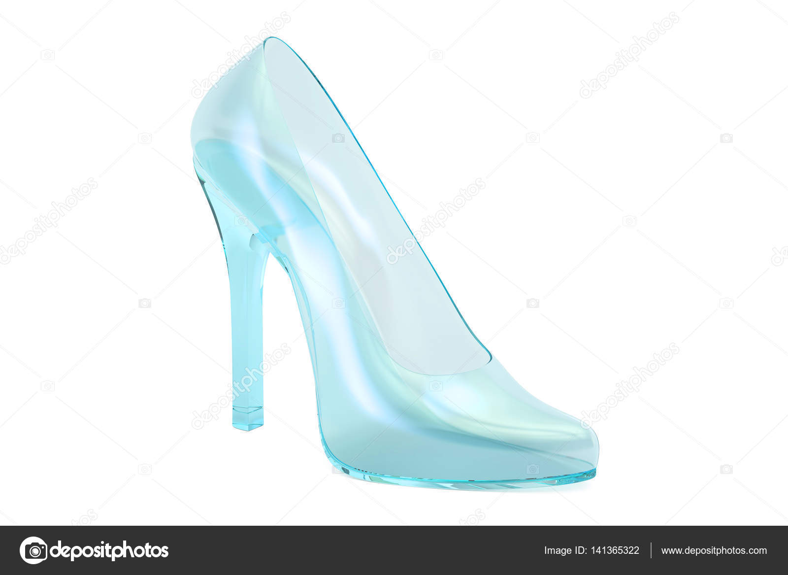 Crystal high heel, glass slipper. 3D rendering Stock Photo by ©alexlmx ...