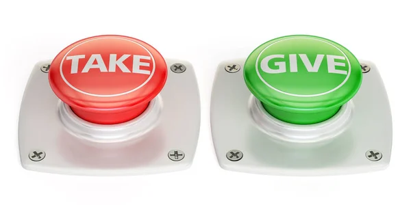 Give and take push button, 3D rendering — Stock Photo, Image