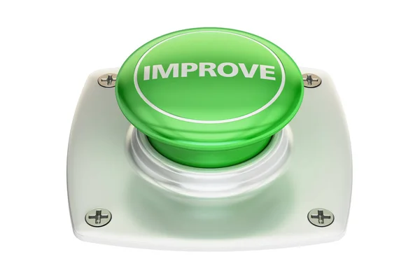 Improve green button, 3D rendering — Stock Photo, Image