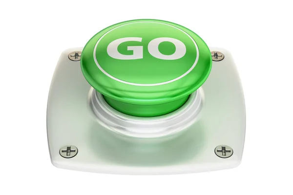 Go green button, 3D rendering — Stock Photo, Image