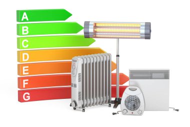 Saving energy consumption concept. Energy efficiency chart with  clipart