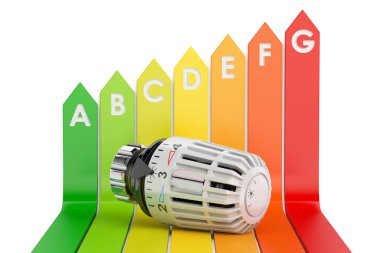 Termostat, 3d render ile enerji verimliliği grafik