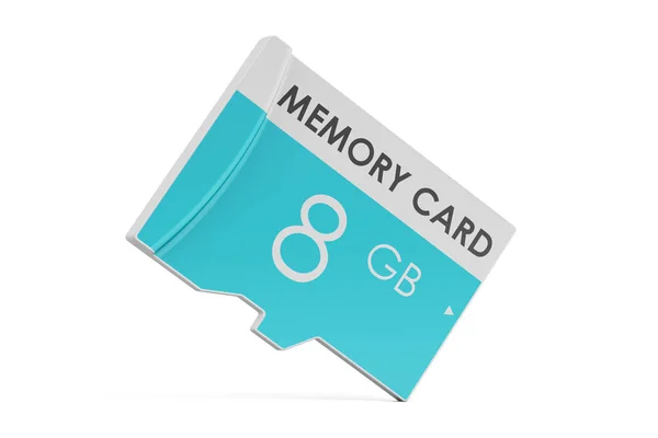 Memory card 8 GB, 3D rendering — Stock Photo, Image