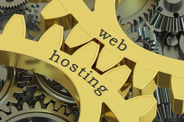 Web hosting kavramı üzerinde tornalama, 3d render — Stok fotoğraf