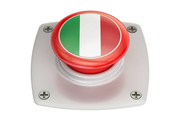 意大利国旗按钮，3d 渲染 — 图库照片