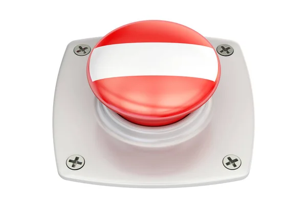 Прапор Австрії відповідна кнопка, 3d-рендерінг — стокове фото
