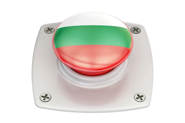 保加利亚国旗按钮，3d 渲染 — 图库照片