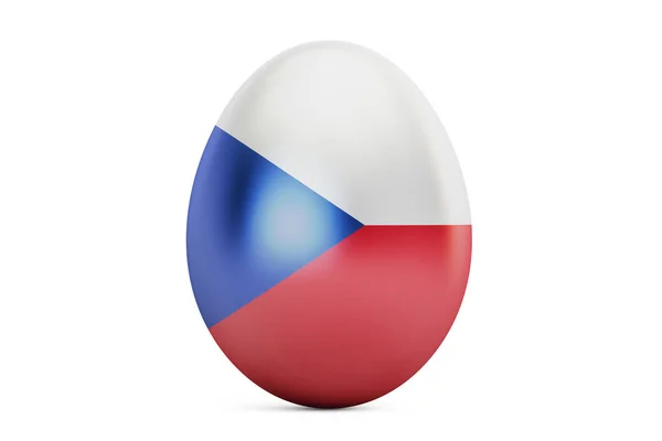 Ovo de Páscoa com bandeira da República Checa, renderização 3D — Fotografia de Stock