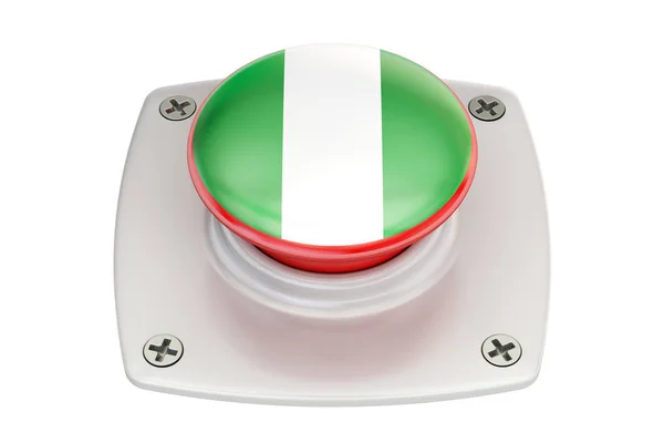 ナイジェリア フラグ プッシュ ボタン、3 d レンダリング — ストック写真