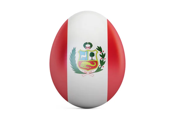 Πασχαλινό αυγό με τη σημαία του Περού, 3d rendering — Φωτογραφία Αρχείου