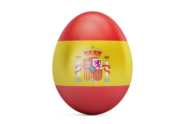 Huevo de Pascua con Bandera de España, Renderizado 3D — Foto de Stock