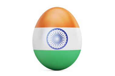 Hindistan, bayrağı 3d render ile yumurta