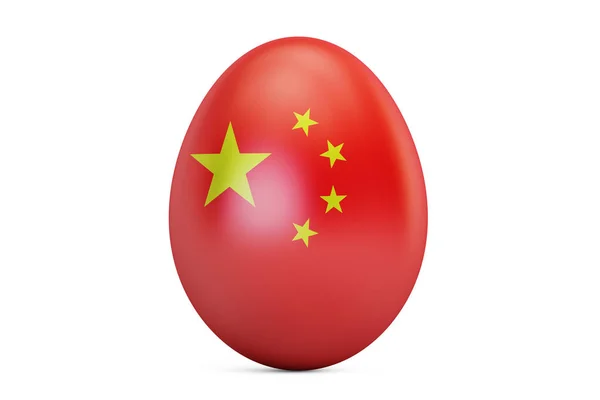 Яйцо с флагом Китая, 3D рендеринг — стоковое фото