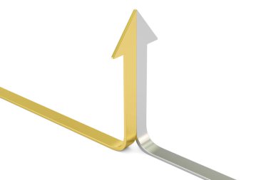 okları, 3d render ile lider ve iş stratejisi kavramı