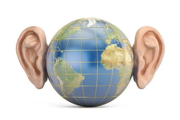 Земля з вухами, 3D рендеринг — стокове фото
