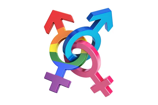 Gender-Symbole, 3D-Darstellung — Stockfoto