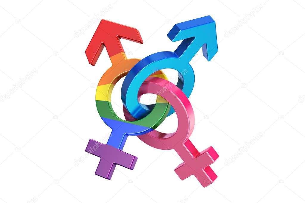 gender symbols, 3D rendering