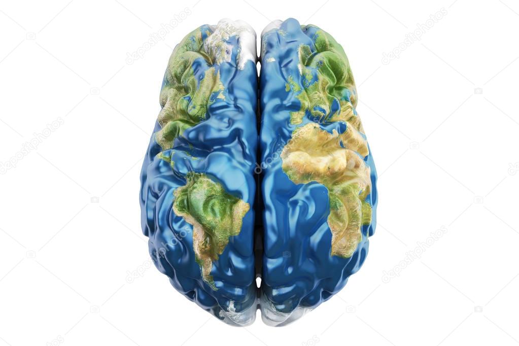 Earth brain concept, 3D rendering