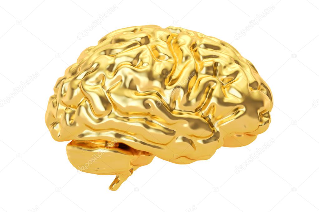 Golden Brain, 3D rendering