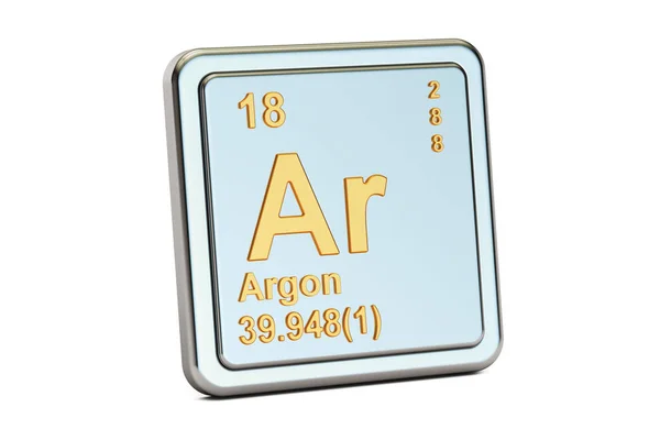 Argon ar, Zeichen der chemischen Elemente. 3D-Darstellung — Stockfoto