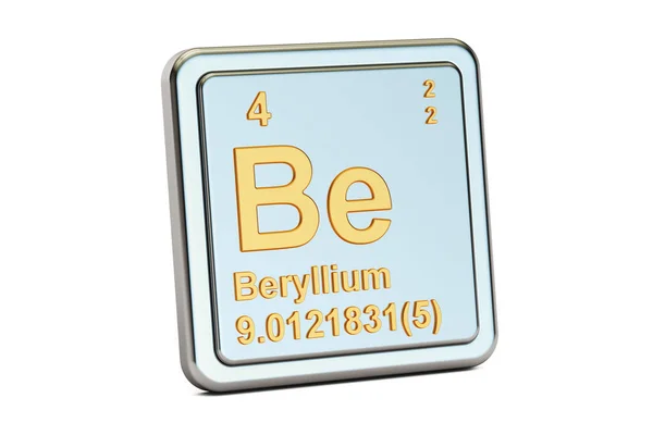 Beryllium vara, grundämne tecken. 3D-rendering — Stockfoto