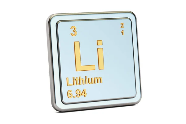 Lithium Li, chemical element sign. 3D rendering — Stock Photo, Image