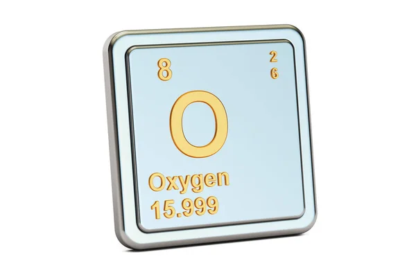酸素 O 元素記号。3 d レンダリング — ストック写真