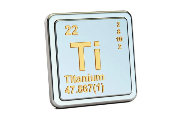 钛钛，化学元素符号。3d 渲染 — 图库照片