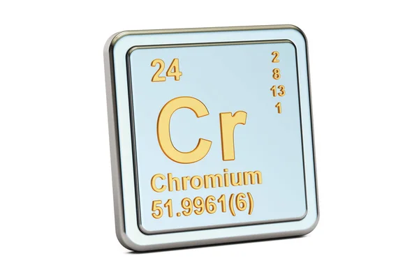 Chromium Cr, chemical element sign. 3D rendering — Stock Photo, Image