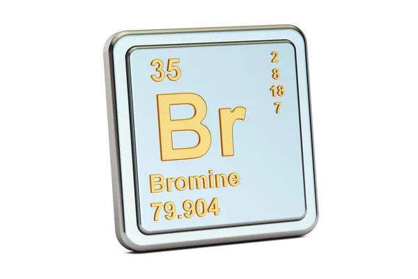 Brom br, Zeichen für chemische Elemente. 3D-Darstellung — Stockfoto