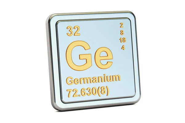 Germanium Ge, знак хімічних елементів. 3D візуалізація — стокове фото