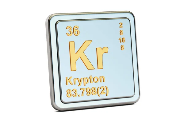 Krypton Kr, chemical element sign. 3D rendering — Stock Photo, Image