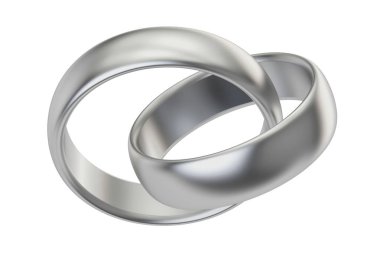 Platin veya Gümüş Alyans, 3d render