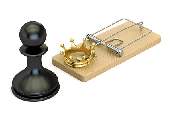 Σκάκι, κίνδυνος concept, 3d rendering — Φωτογραφία Αρχείου