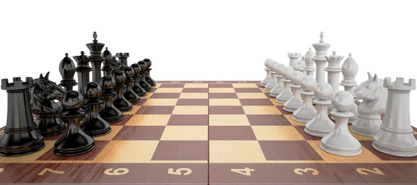 Chess - start the party, 3D rendering — Stock Photo, Image