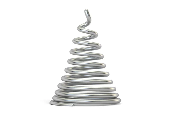 Abstrakte metallische Weihnachtsbaum-Nahaufnahme, 3D-Rendering — Stockfoto