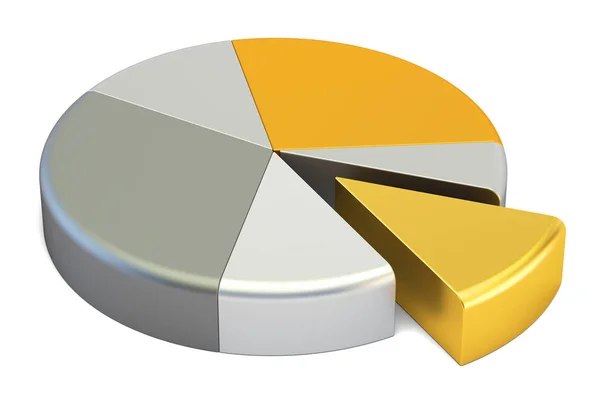 Metalen cirkeldiagram, 3D-rendering — Stockfoto