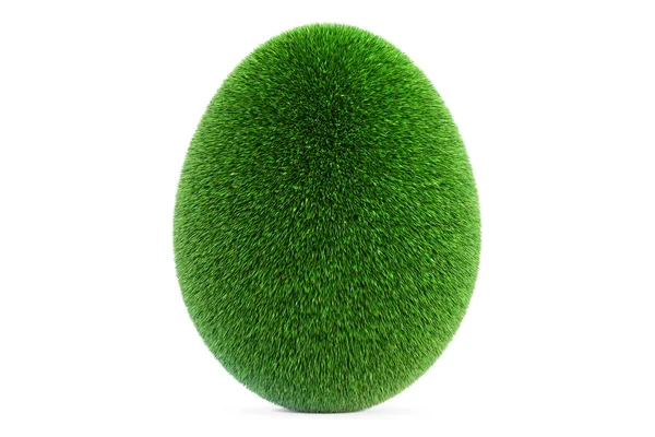 Uovo dall'erba, concetto ecologico. Rendering 3D — Foto Stock