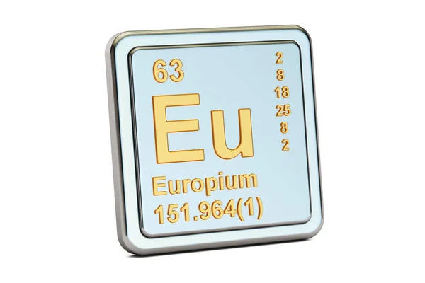 Evropyum AB, kimyasal element işareti. 3D render — Stok fotoğraf