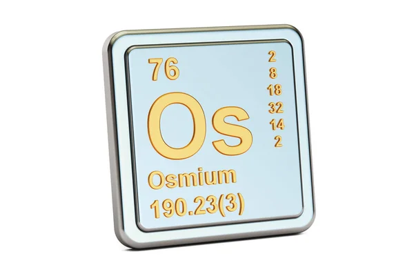 Osmium Os, scheikundig element teken. 3D-rendering — Stockfoto