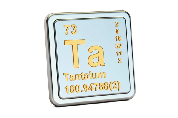 Tantalum ta, Zeichen des chemischen Elements. 3D-Darstellung — Stockfoto