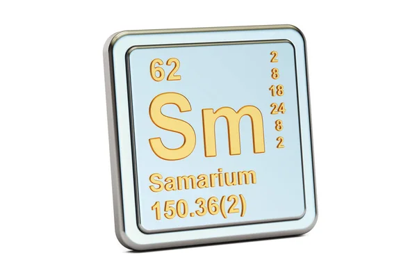 Samarium Sm, chemical element sign. 3D rendering — Stock Photo, Image